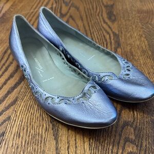 Sigerson Morrison Metallic Blue Ballet Flats SZ 8